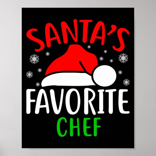 Poster Santas Favorite Chef Funny Christmas Xmas Santa Lo (Frente)