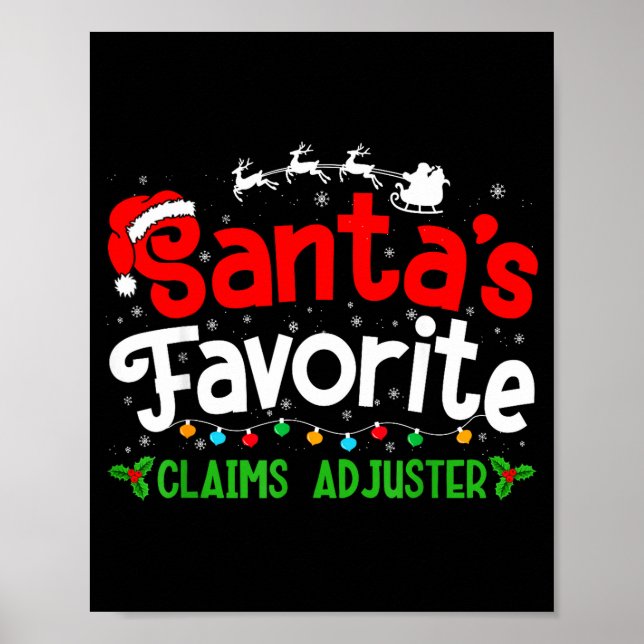 Poster Santa's Favorite Claims Adjuster Christmas Party  (Frente)