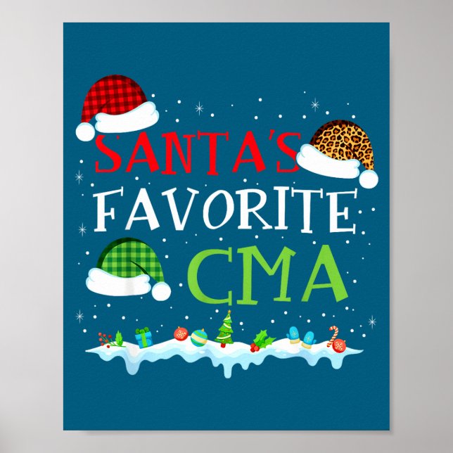 Poster Santa's Favorite Cma Fun Christmas Medical Istant  (Frente)