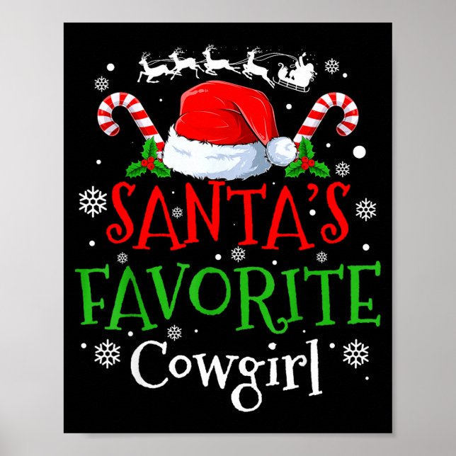 Poster Santa's Favorite Cowgirl Christmas Party  (Frente)