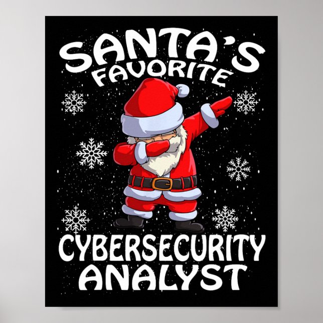 Poster Santa's Favorite Cyber Security Analyst Christmas  (Frente)