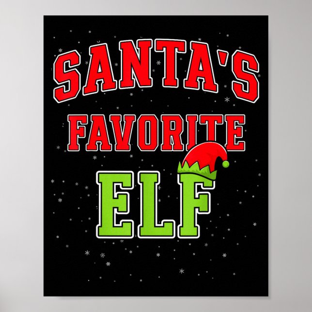 Poster Santa's Favorite Elf Christmas Family Matching Gro (Frente)