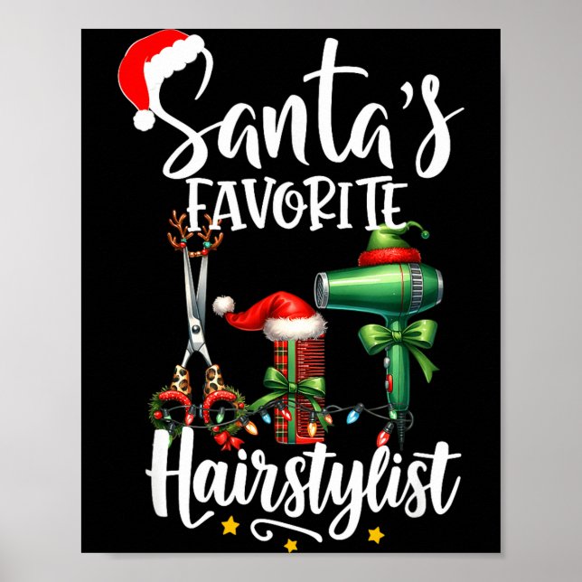 Poster Santa's Favorite Hair Stylist Christmas Hairdresse (Frente)