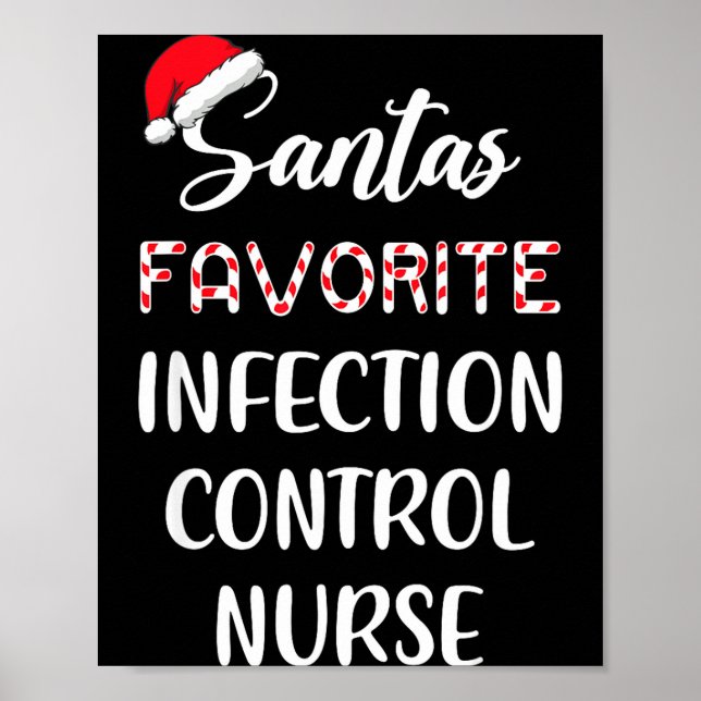 Poster Santa's Favorite Infection Control Nurse Christmas (Frente)