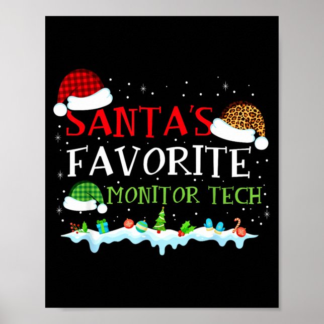 Poster Santa's Favorite Monitor Tech Fun Christmas  (Frente)
