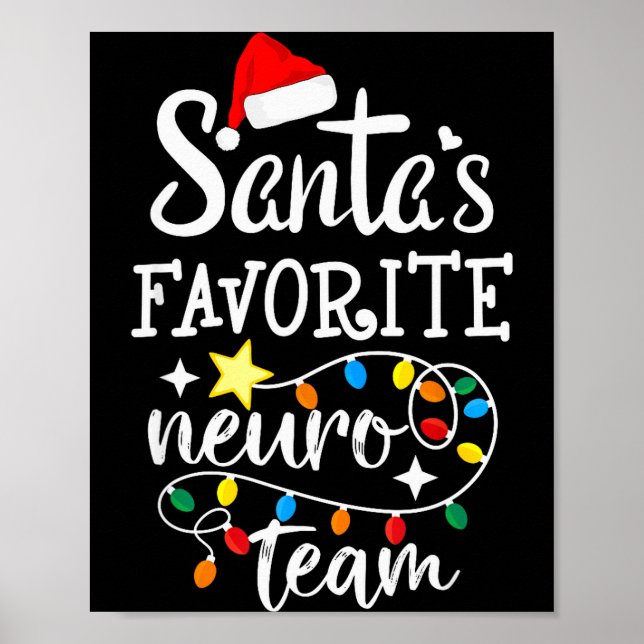 Poster Santa's Favorite Neuro Team Christmas Neurology Nu (Frente)