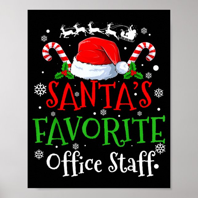 Poster Santa's Favorite Office Staff Christmas Party  (Frente)