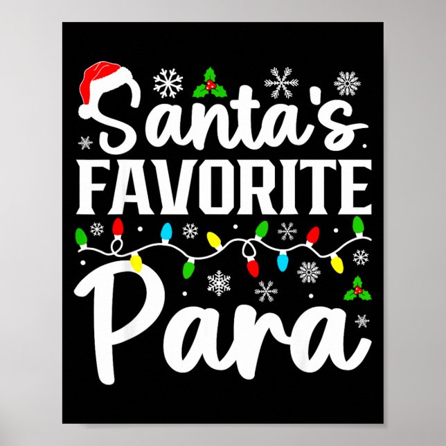 Poster Santa's Favorite Para Funny Christmas Family Match (Frente)
