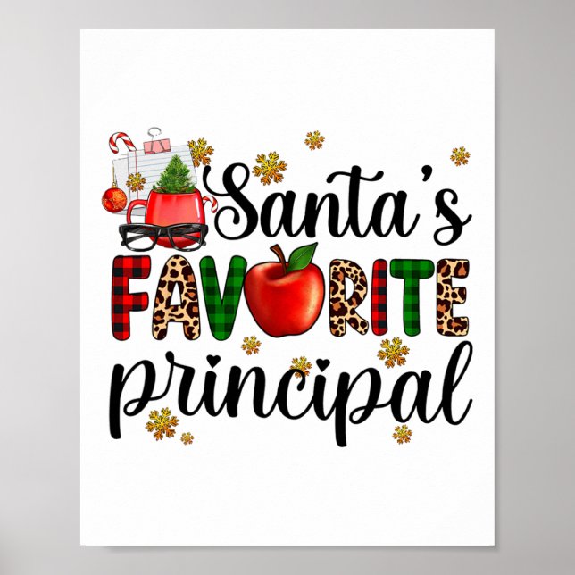 Poster Santa's Favorite Principal Christmas Kids Boys Gir (Frente)