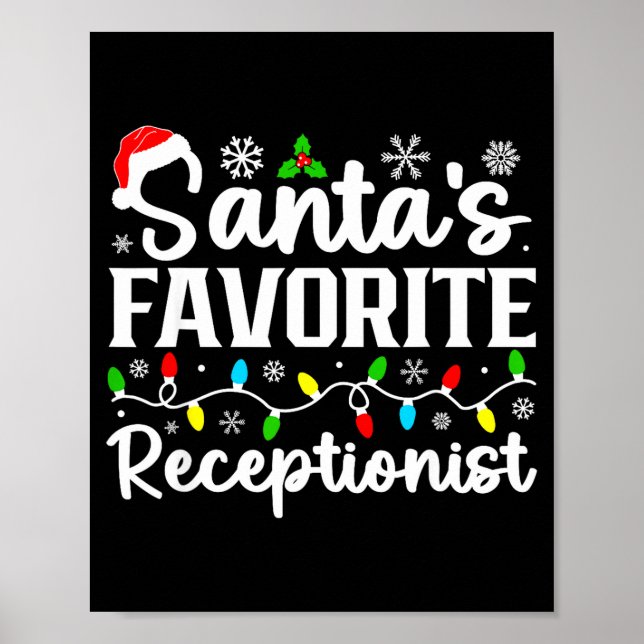 Poster Santa's Favorite Receptionist Christmas Family Mat (Frente)
