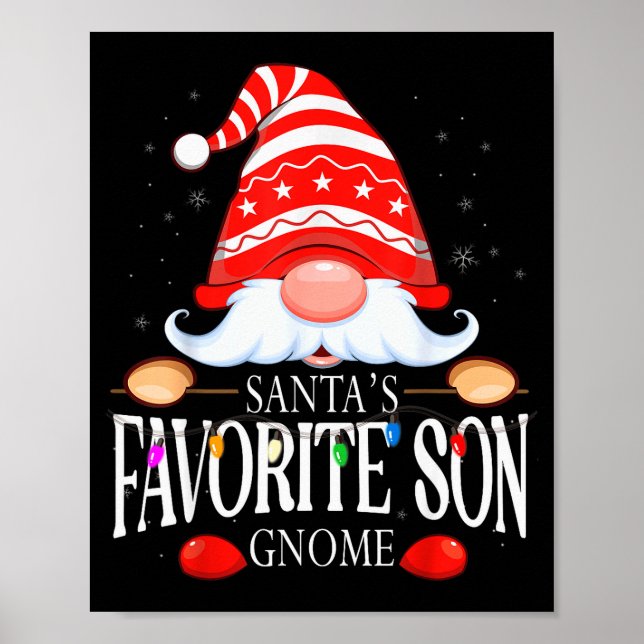 Poster Santa's Favorite Son Gnome Matching Christmas Paja (Frente)