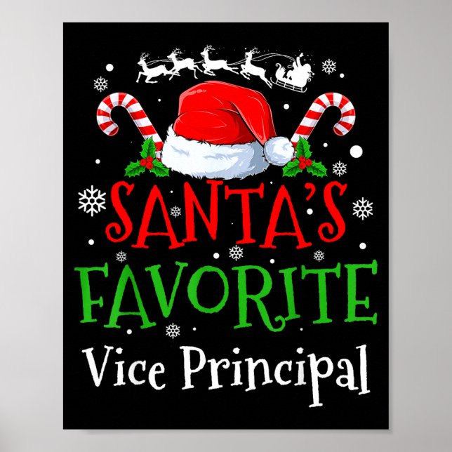 Poster Santa's Favorite Vice Principal Christmas Party  (Frente)