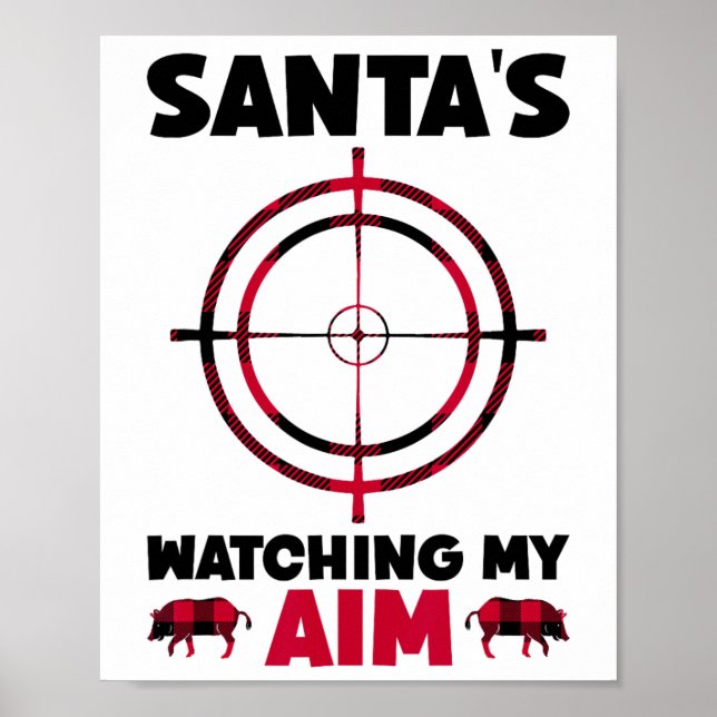 Poster Santa's Watching My Aim - Boar Hog Hunting 1  (Frente)