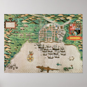 Poster Santiago, Cabo Verde, 1589