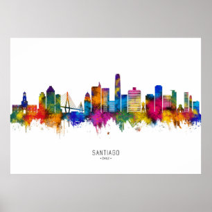 Poster Santiago Chile Skyline