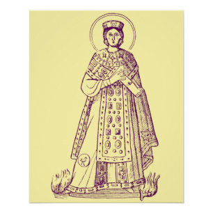 Pôster Santo Agnes do mosaico grego de Roma