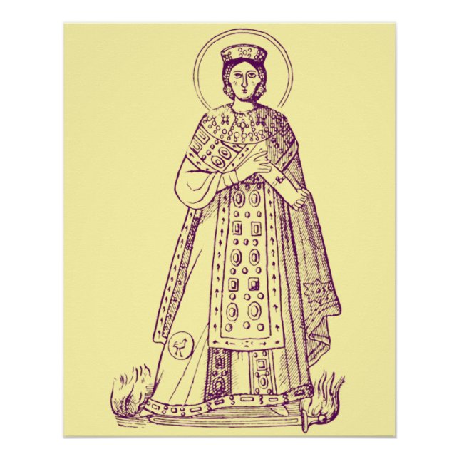 Pôster Santo Agnes do mosaico grego de Roma (Frente)