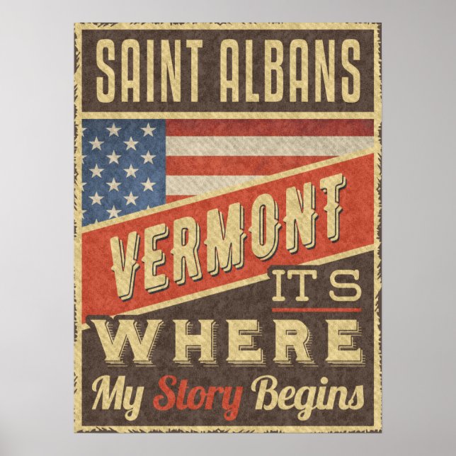 Poster Santo Albans Vermont (Frente)