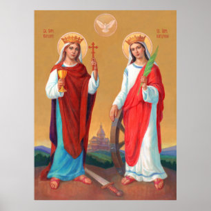 Poster Santo Barbara E Santo Catherine