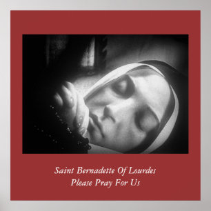 Poster Santo Bernadette De Lourdes Por Favor Reze Por Nó