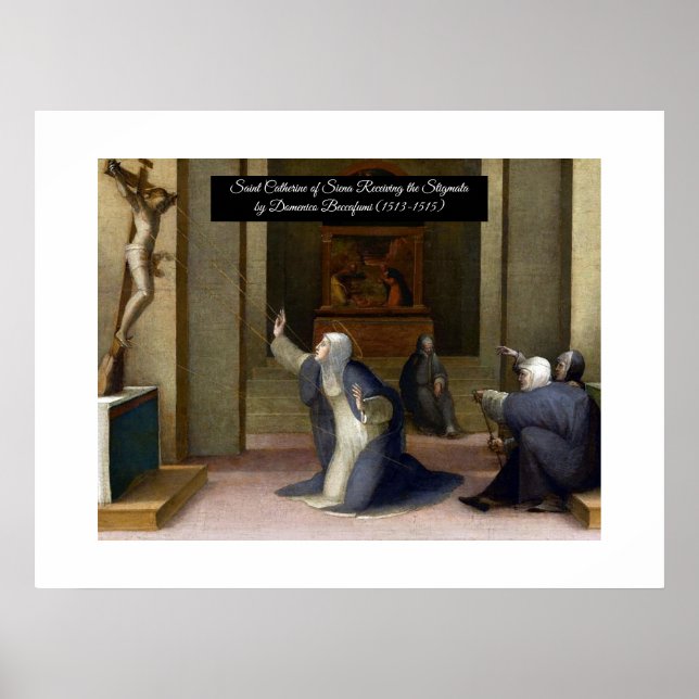 Poster Santo Catherine Recebendo a Stigmata (Frente)