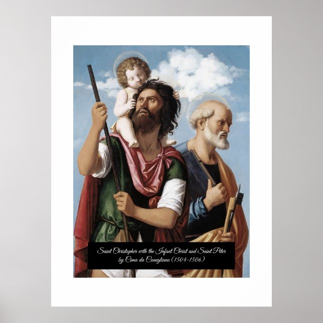 Poster Santo Christopher com o Cristo Criança (Frente)