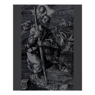 Pôster Santo Christopher venerado por cristãos