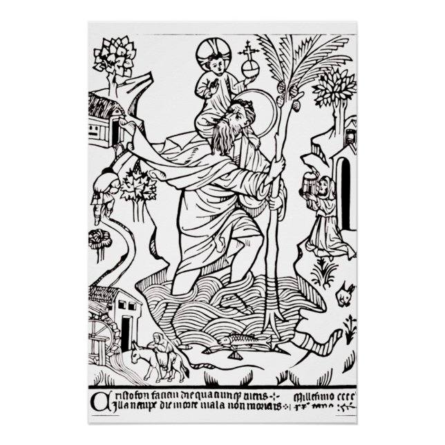 Pôster Santo Cristóvão católico romano (Frente)