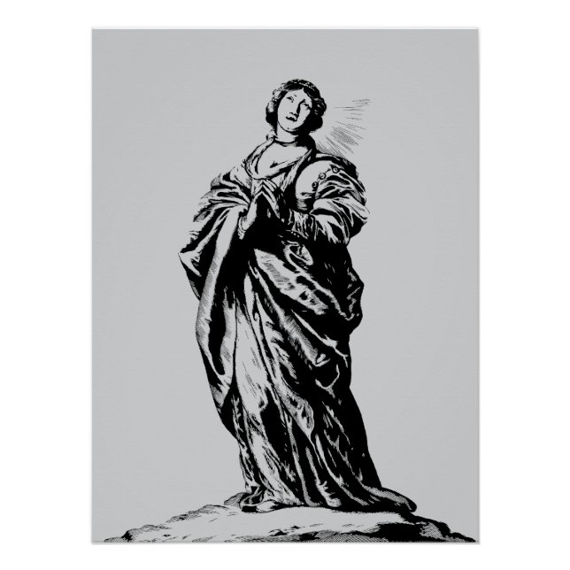 Pôster Santo Cunera de Rhenen virgem e mártir (Frente)