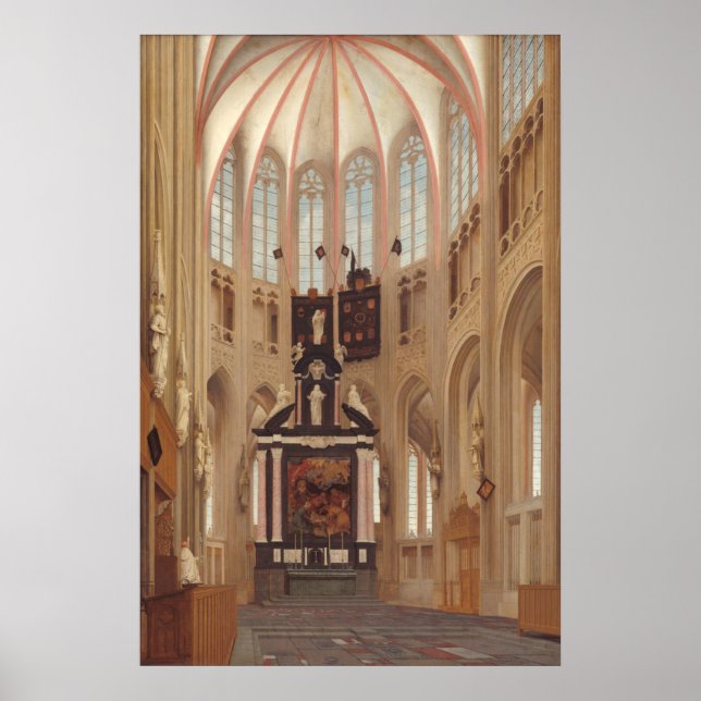 Poster Santo da Catedral John - P Saenredam Fine Art Post (Frente)