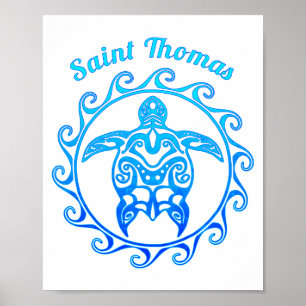 Poster Santo de Tartaruga Tribal Ocean