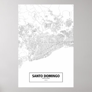Poster Santo Domingo, República Dominicana (preto no