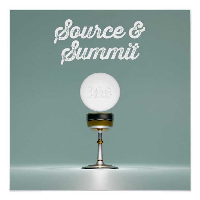 Pôster Santo Eucarista: Fonte e Cimeira (Frente)