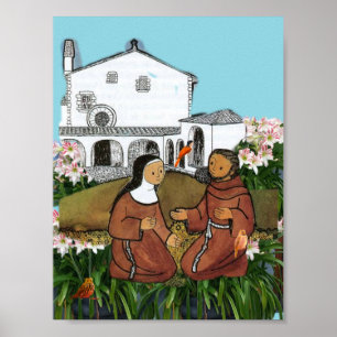 Poster Santo Francis e Santo Clare da Placa Assisi