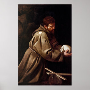 Pôster Santo Francis na oração - Caravaggio
