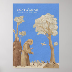 Poster Santo Francis pregando às aves CC1167
