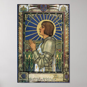 Pôster Santo Joan of Arc StainGlass Image