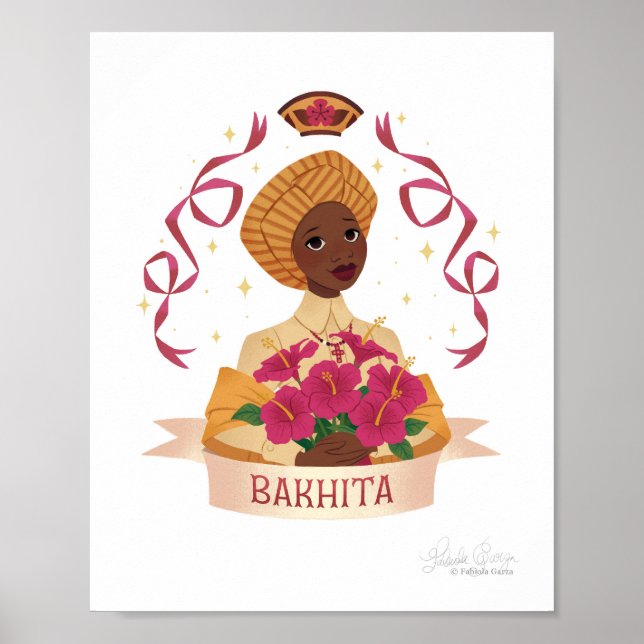 Poster Santo Josephine Bakhita Art (Frente)