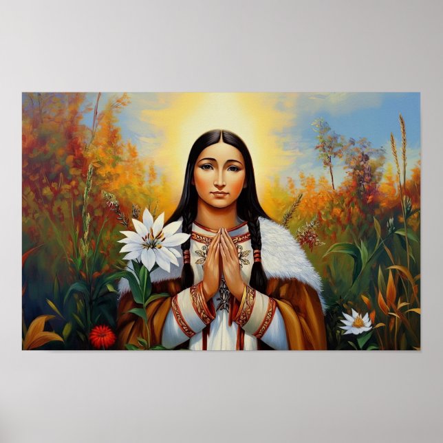 Poster Santo Kateri Tekakwita (Frente)