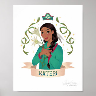 Poster Santo Kateri Tekakwita Art
