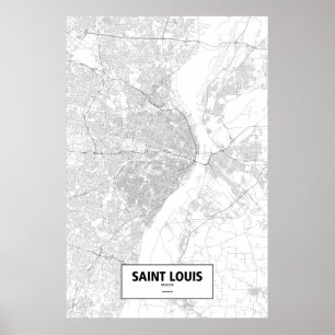 Pôster Santo Louis, Missouri (preto sobre branco)