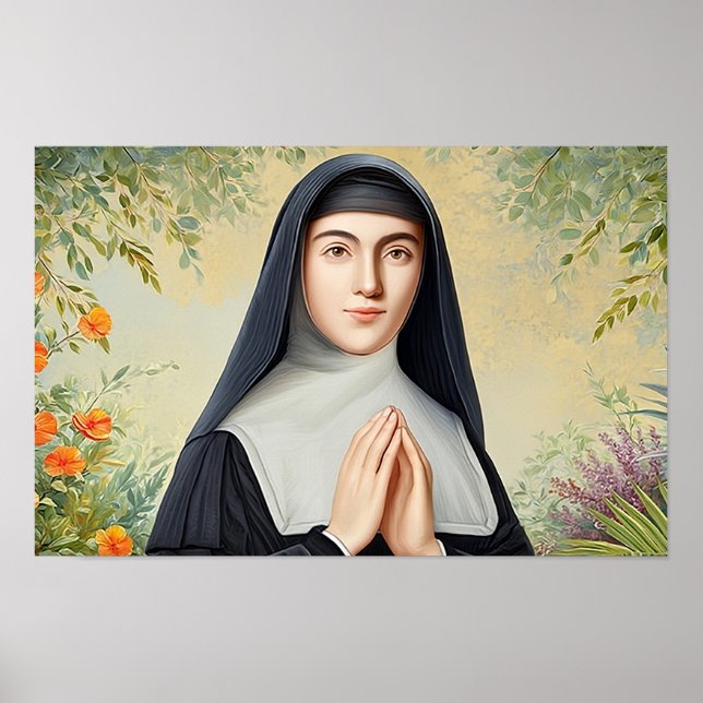 Poster Santo Margaret Mary na oração (Frente)