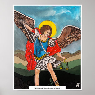 Poster Santo Michael, a pintura de Arcanjo por Alfred Fox