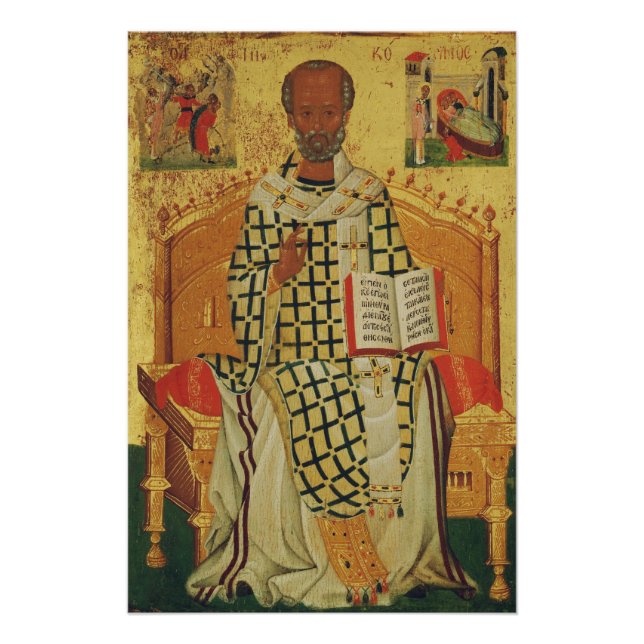 Pôster Santo Nicholas do Ícone Ortodoxo Myra (Frente)