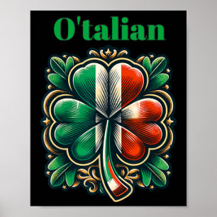 Poster Santo Patricks Dia Irlandês Italiano O-talian