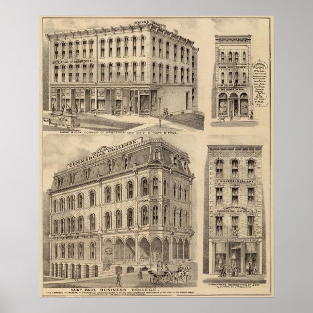 Poster Santo Paul Business College, Minnesota (Frente)