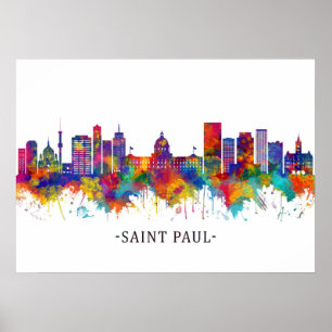 Poster Santo Paul Minnesota Skyline