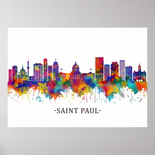 Poster Santo Paul Minnesota Skyline (Frente)
