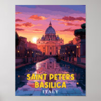 Santo Peters Basilica viagens vintage ilustração