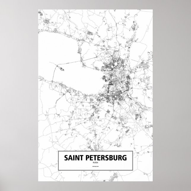 Poster Santo Petersburgo, Rússia (preto a branco) (Frente)